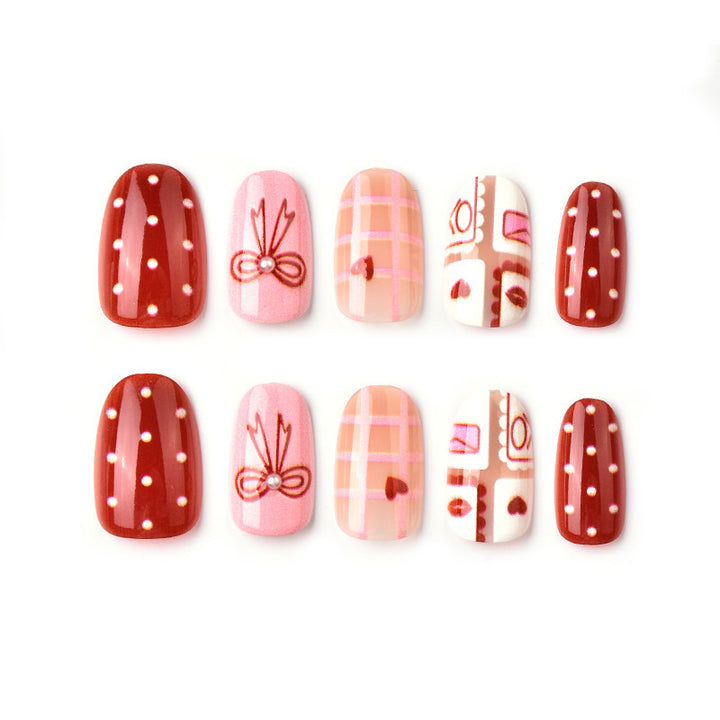 Festive Patterned Press-On Nail Art Stornfield
