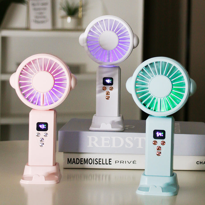 Ladies portable table fan with LED backlighting Stornfield