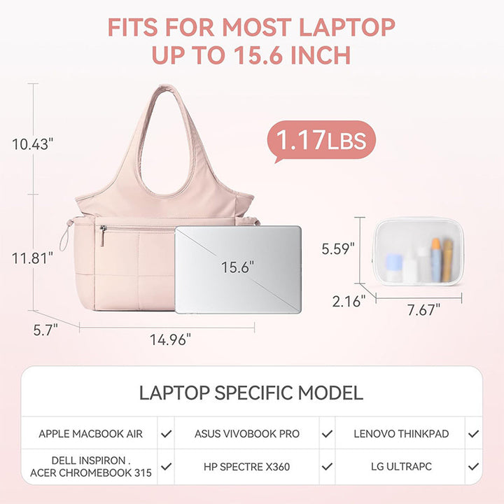 Multifunctional Tote Bag with Removable Cosmetic Bag Stornfield