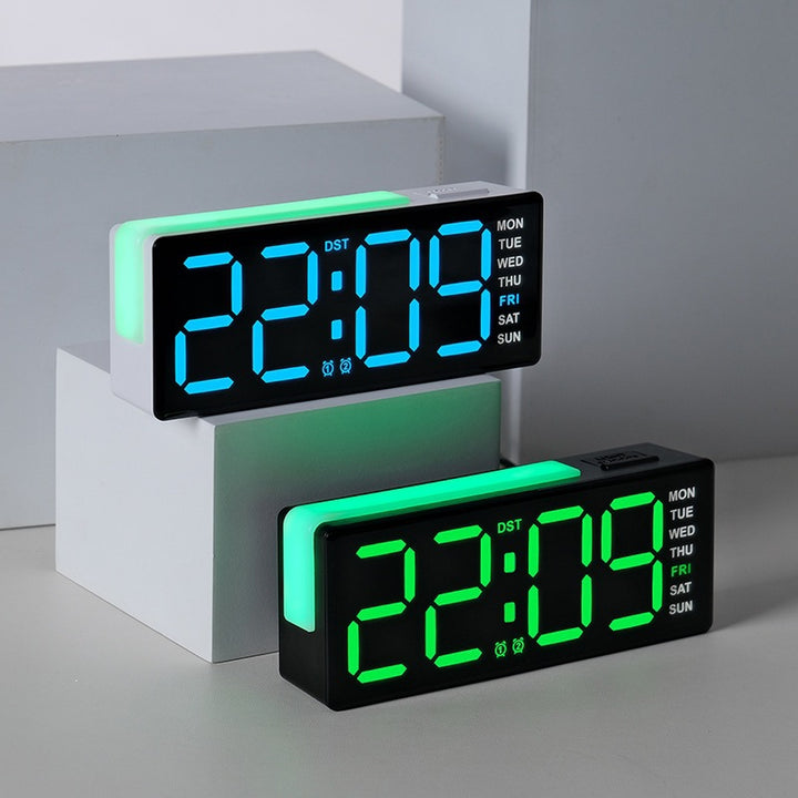 Digital LED Alarm Clock with Integrated Temperature and Day of Week Display Stornfield