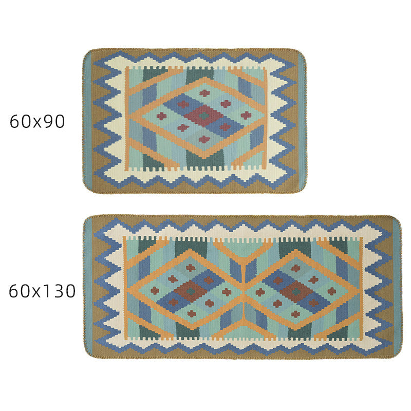 Woven runner rug in ethnic kilim pattern with flat weave structure and non-slip backing Stornfield