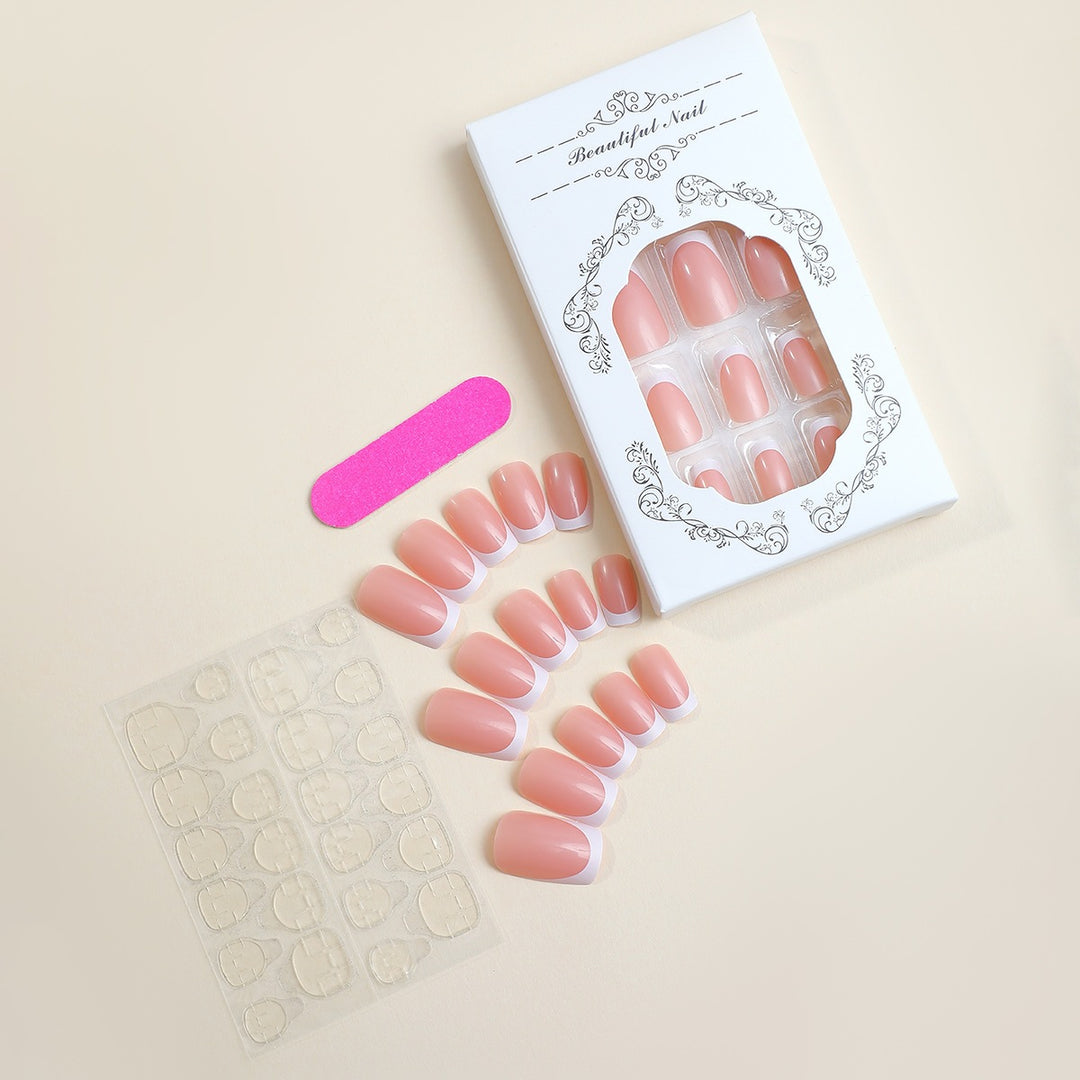 Artificial nail set with elegant French design Stornfield