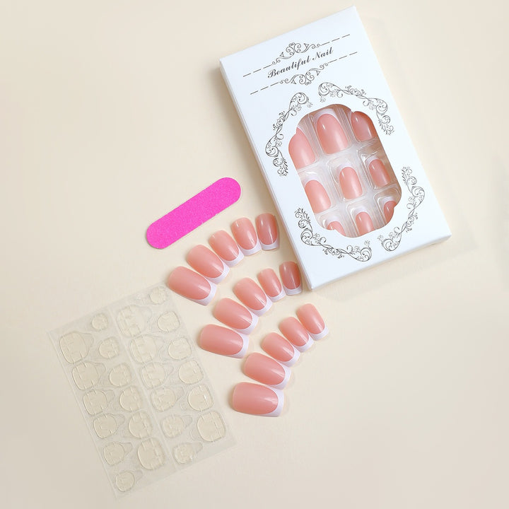 Artificial nail set with elegant French design Stornfield