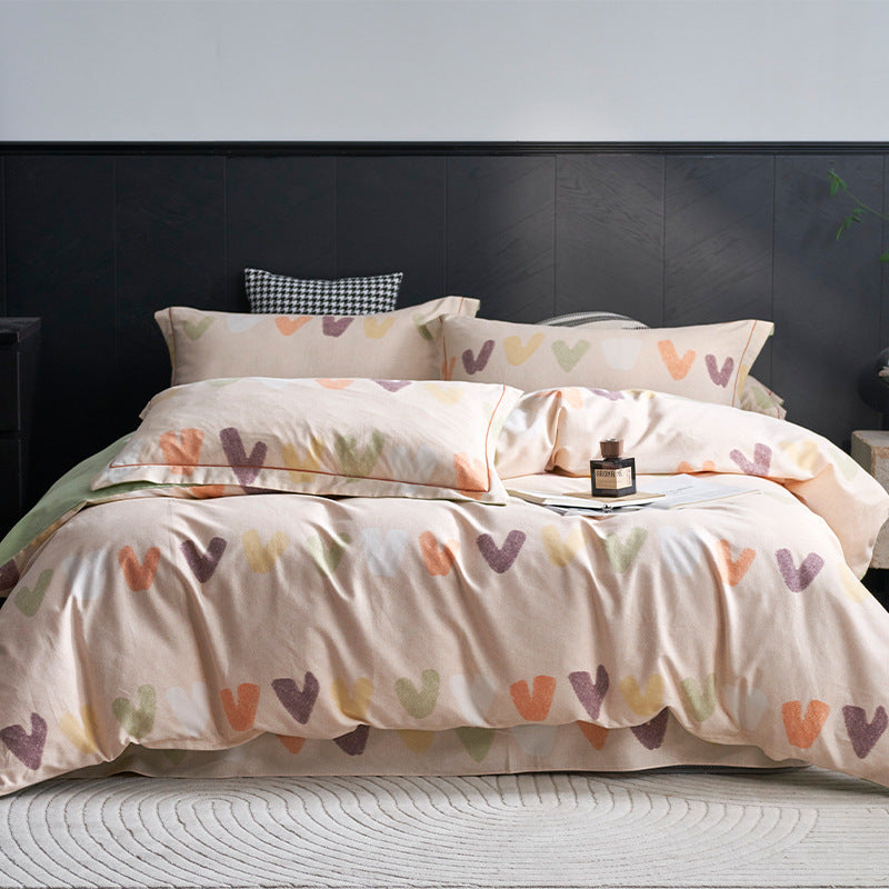 Luxury Cotton Sateen Geometric Duvet Cover Set with Pillowcases