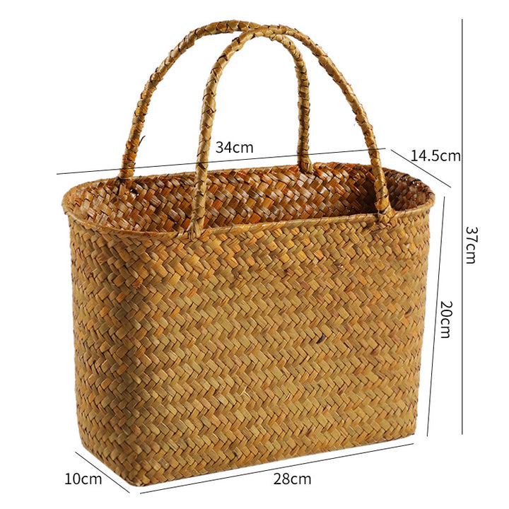 Unisex Handwoven Shopping Container with Double Handle Stornfield