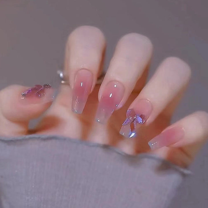 Stylish heart and ombre design artificial nails Stornfield