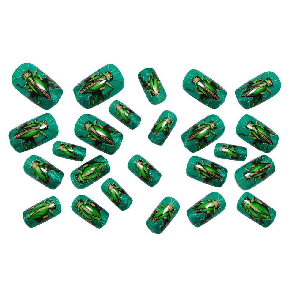 Creative nail art with vibrant insect motifs Stornfield