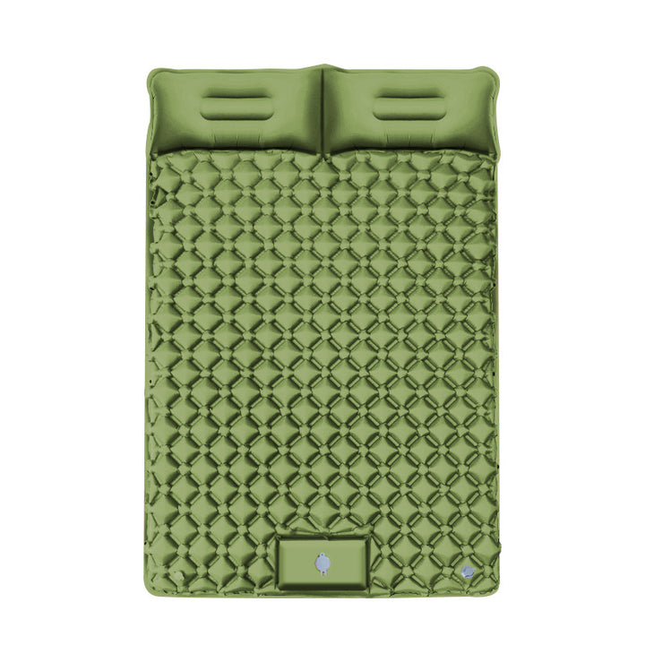 Inflatable camping mattress with integrated headrest and non-slip underside Stornfield
