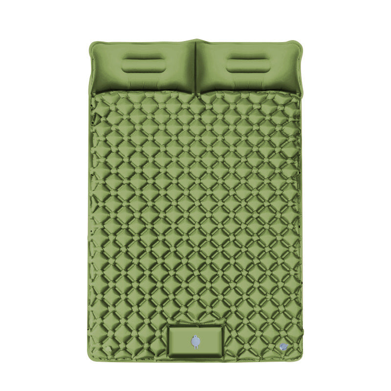 inflatable camping mat with integrated pillows and non-slip bottom Stornfield