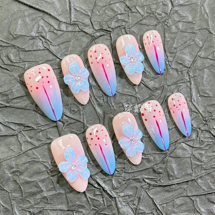 Nature-Themed Artistic Press-On Nail Set Stornfield