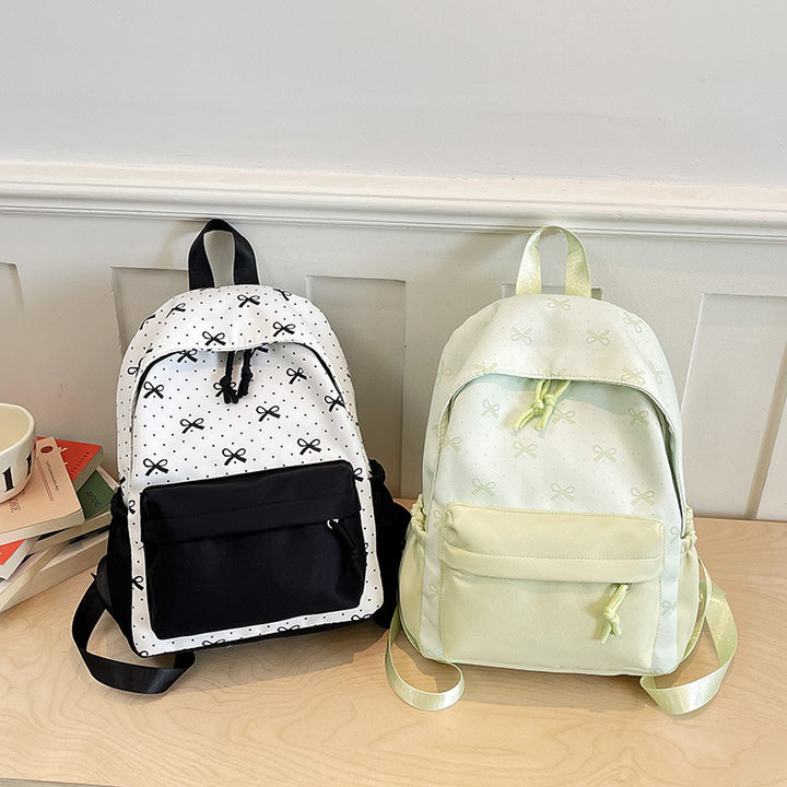 Cute everyday backpack with embroidered bows Stornfield