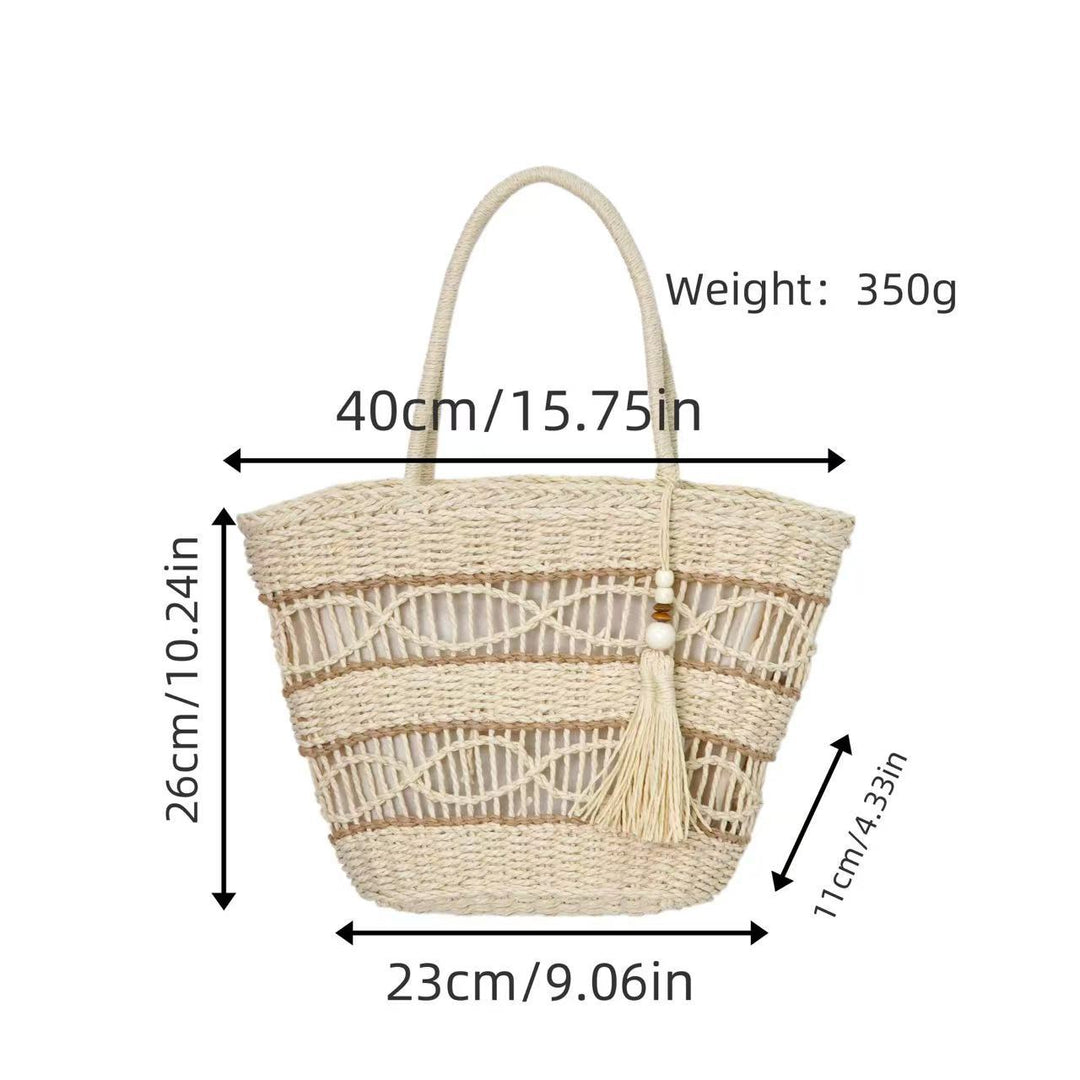 Braided basket bag with tassel details Stornfield