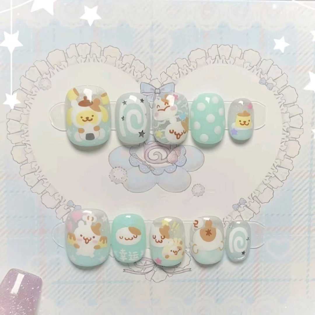 Whimsical Character Press-On Nail Art Set Stornfield