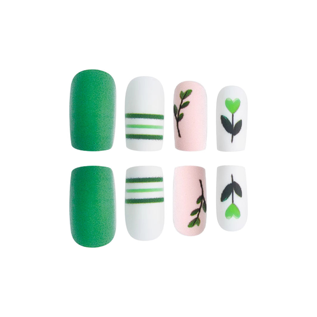 Botanical-Themed Press-On Nail Art Stornfield