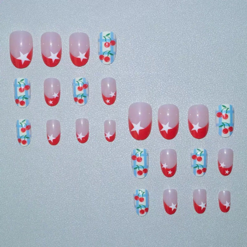 Creative art nails with cherry design Stornfield