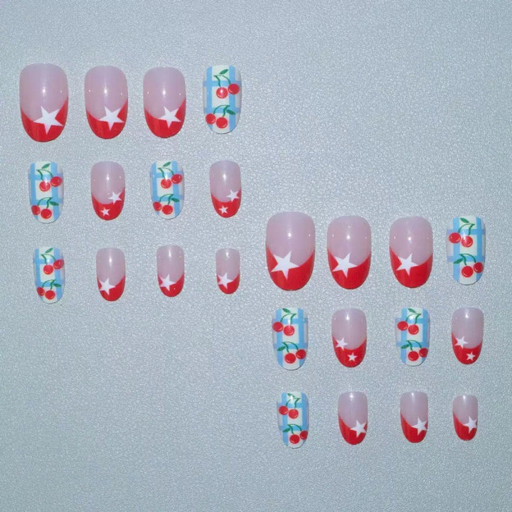 Creative art nails with cherry design Stornfield