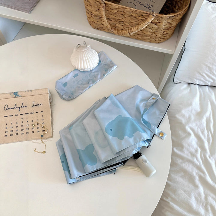 Women's foldable umbrella with unique fish pattern Stornfield