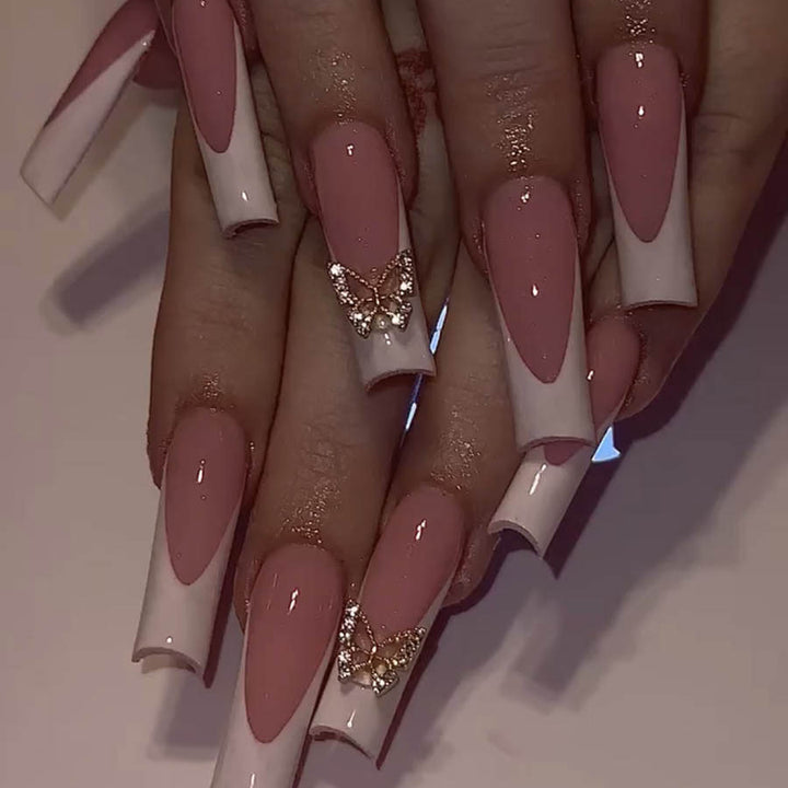 Elegant artificial nail set with butterfly accents Stornfield