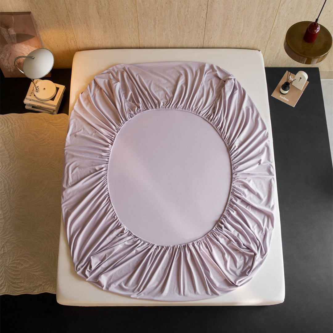 Round Deep-Pocket Stretch Jersey Fitted Sheet with Elastic Skirt