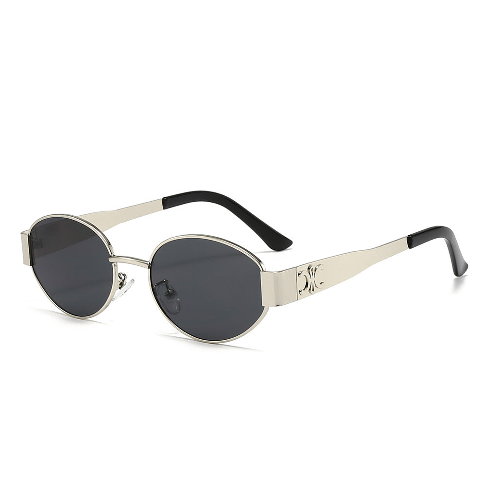 Women's designer sunglasses with elegant oval frame and unique accents Stornfield