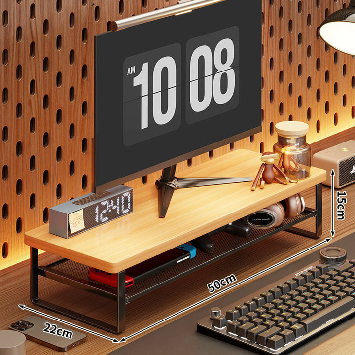Ergonomic Monitor Stand Riser with Mesh Storage Drawer and Metal Frame