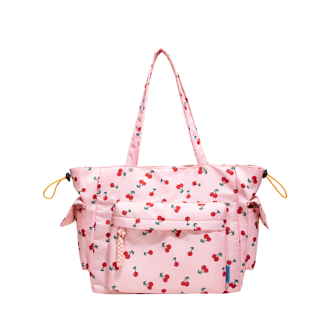 Cherry Print Multi-Pocket Tote Bag Stornfield