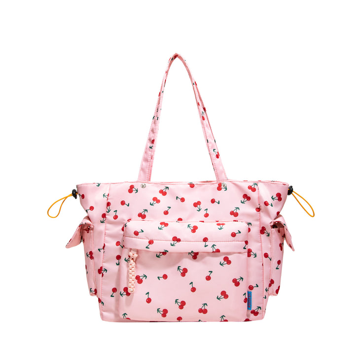 Cherry Print Multi-Pocket Tote Bag Stornfield