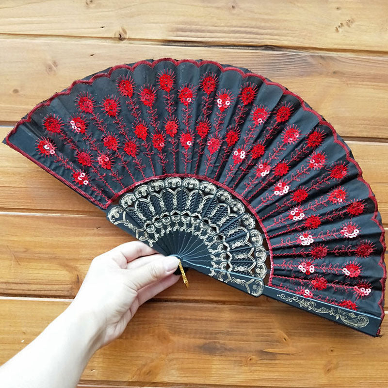 Ladies handcrafted fan with exquisite embroidery Stornfield