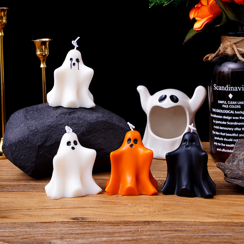 Mini Ghost Sculptural Soy Wax Candle with Cotton Wick