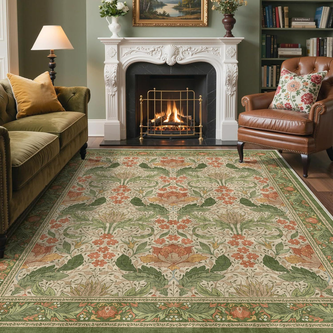 Luxurious Botanical Design Area Rug