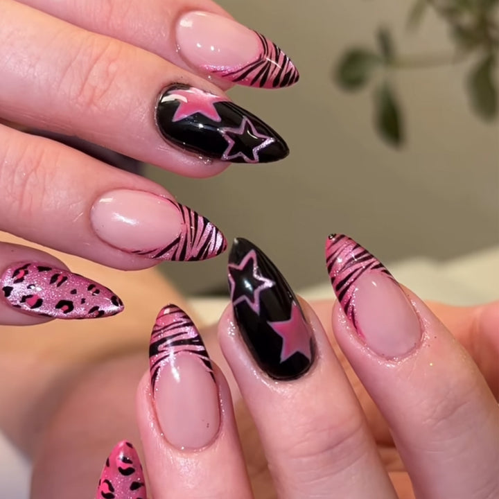Artistic Stiletto Nail Art Kit with Patterned Design Stornfield