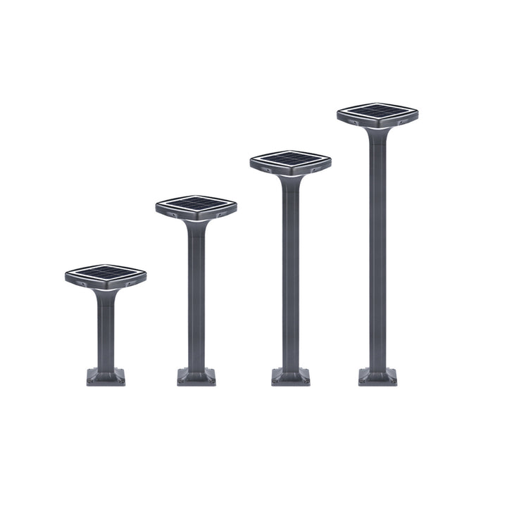 Solar-Powered Low-Profile LED Pathway Bollard Light With Dual Downlights And Anchor Base Stornfield