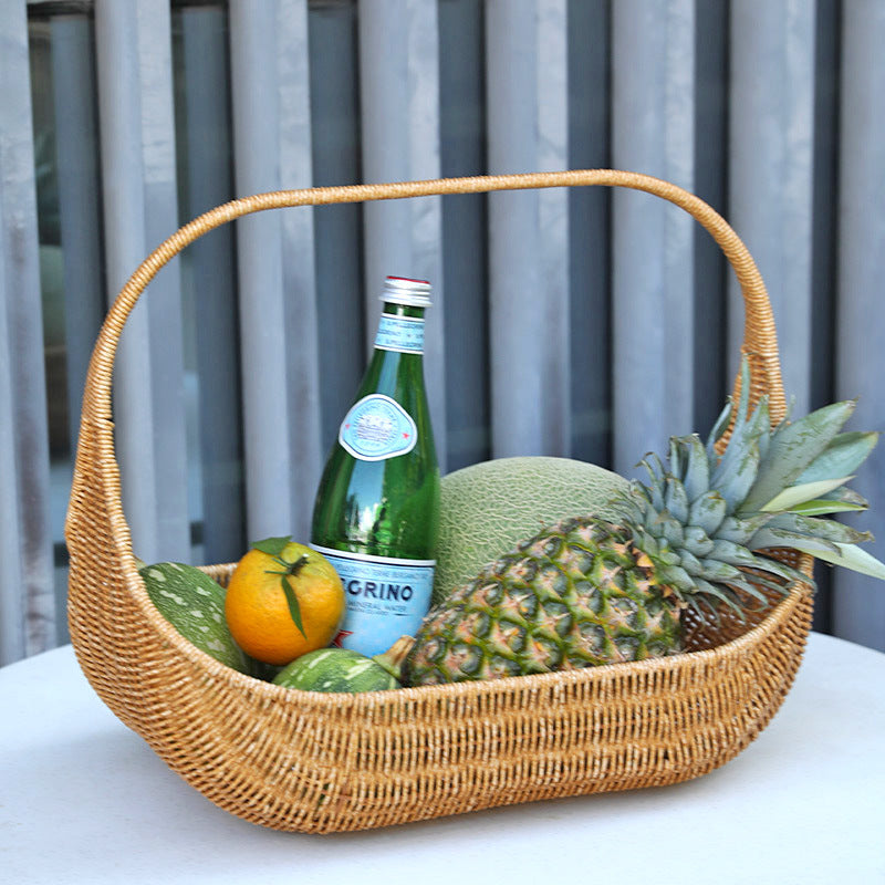 Handcrafted Natural Wicker Carry Basket Stornfield