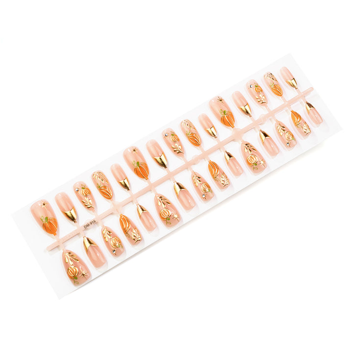 Autumn-Inspired Press-On Nail Art Set Stornfield