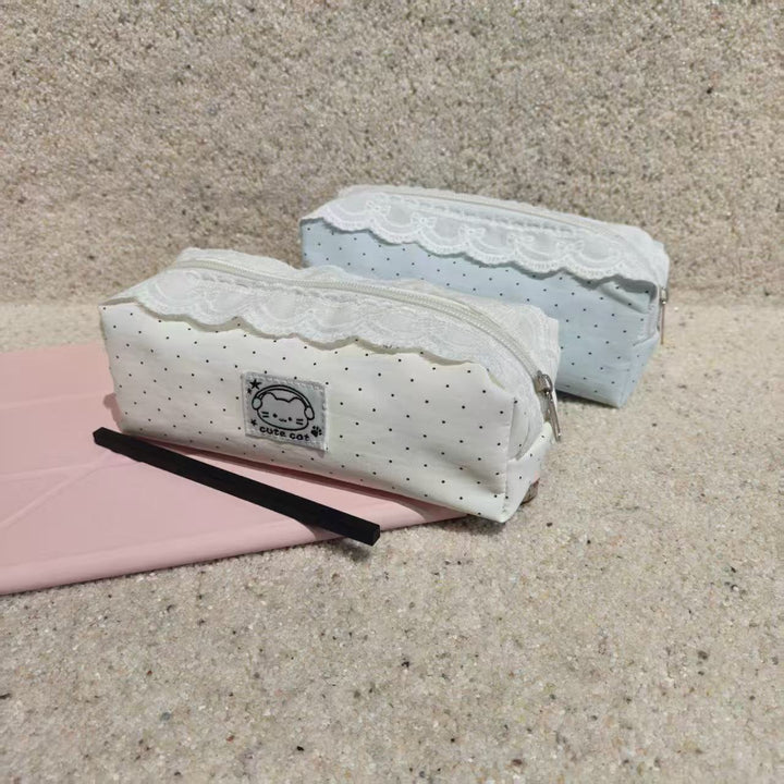 Stylish Lace Trim Pencil Case