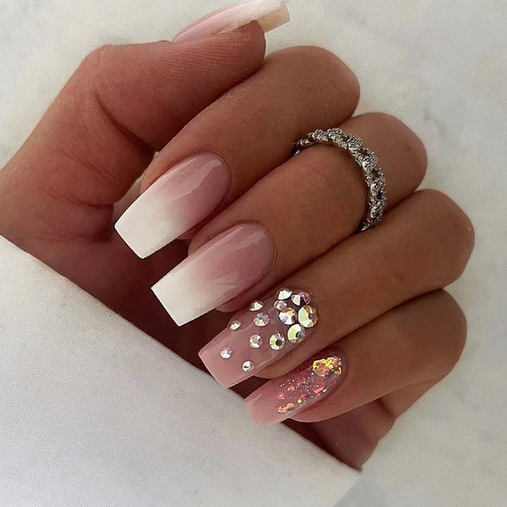 Artful Acrylic Nails with Elegant Glitter Design Stornfield