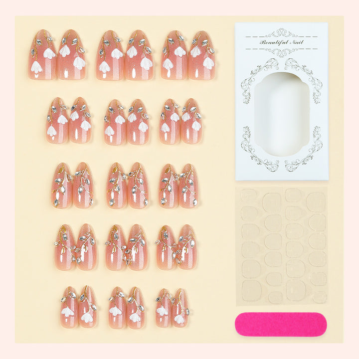 Art Nail Set with Elegant Floral Decorations Stornfield