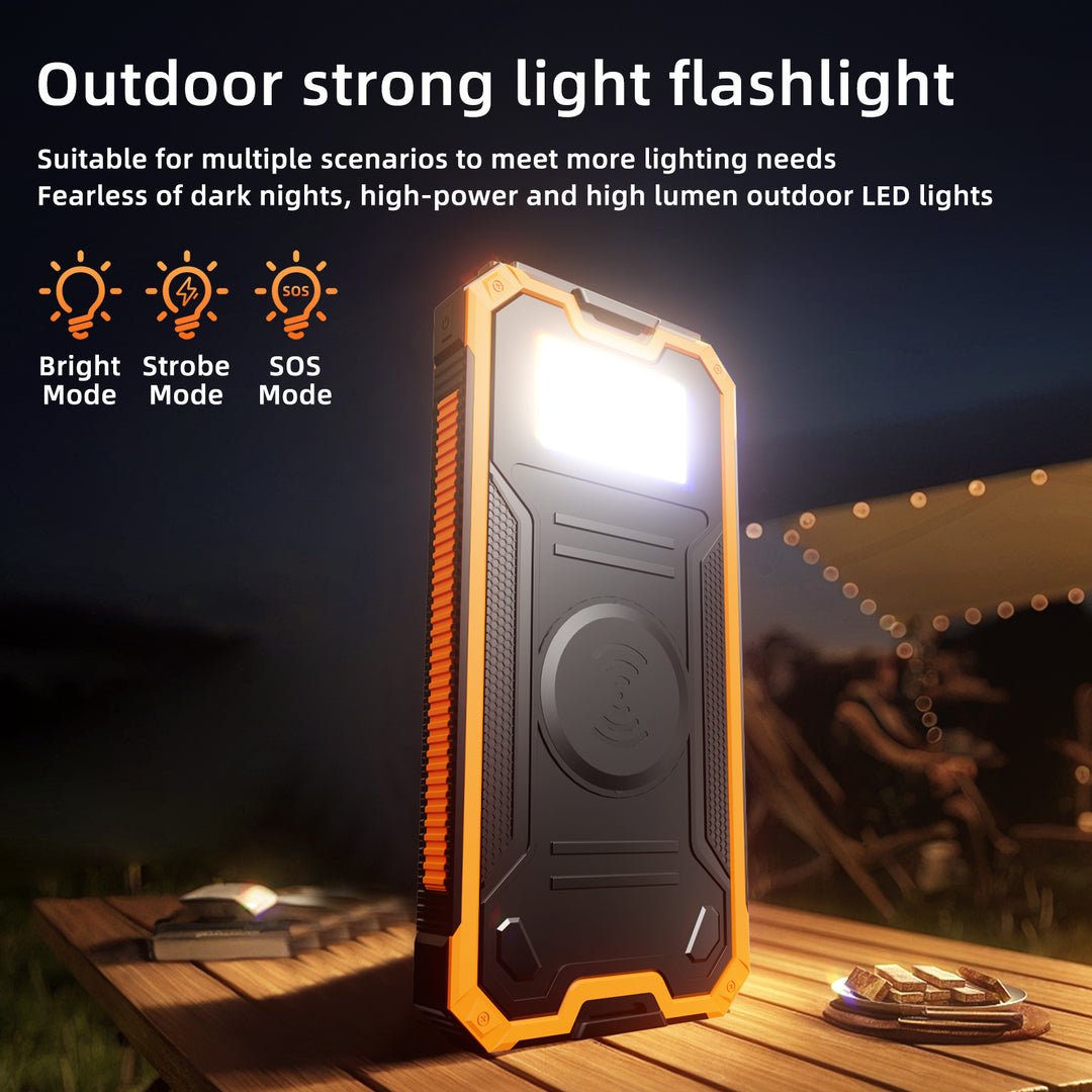 Solar-powered power bank with fast charging function and wireless charging option Stornfield
