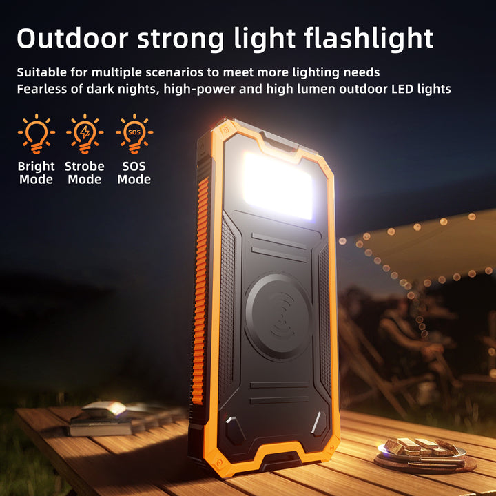Solar-powered power bank with fast charging function and wireless charging option Stornfield