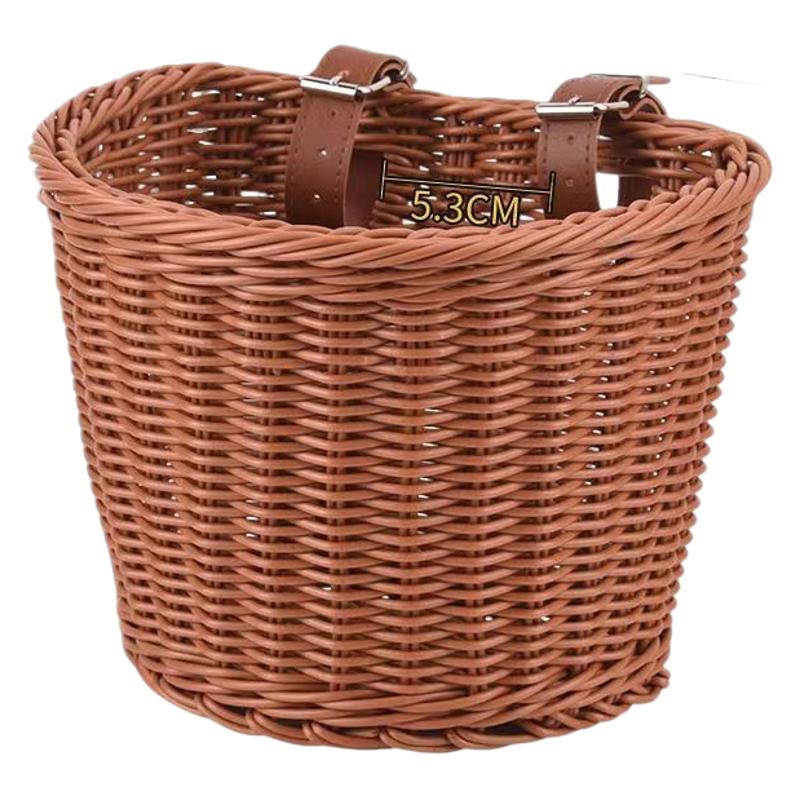 Stylish Woven Storage Basket with Leather Straps Stornfield