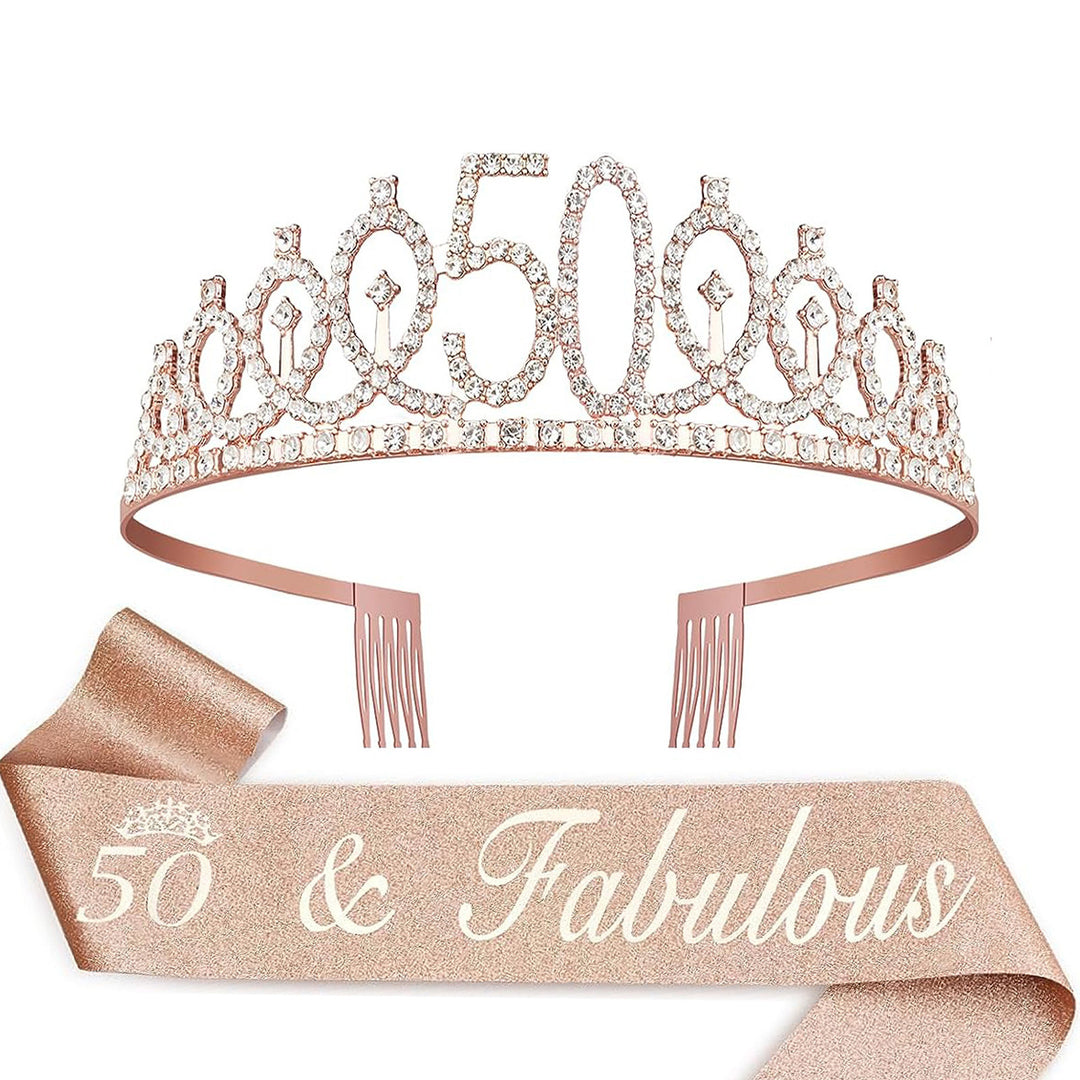Ladies Crystal Princess Crown with 30 & Fabulous lettering Stornfield