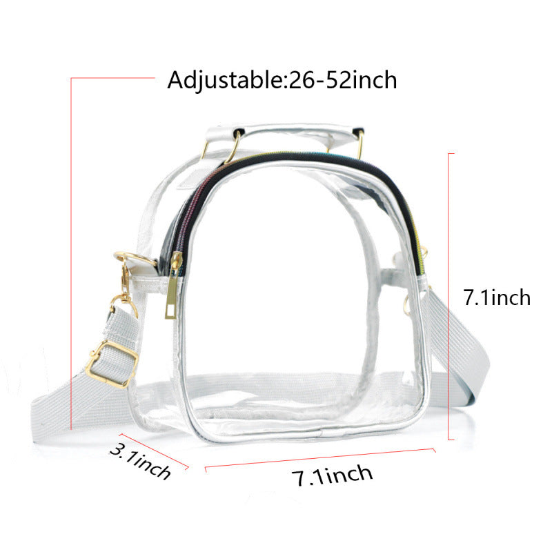 Transparent shoulder bag with double zipper Stornfield