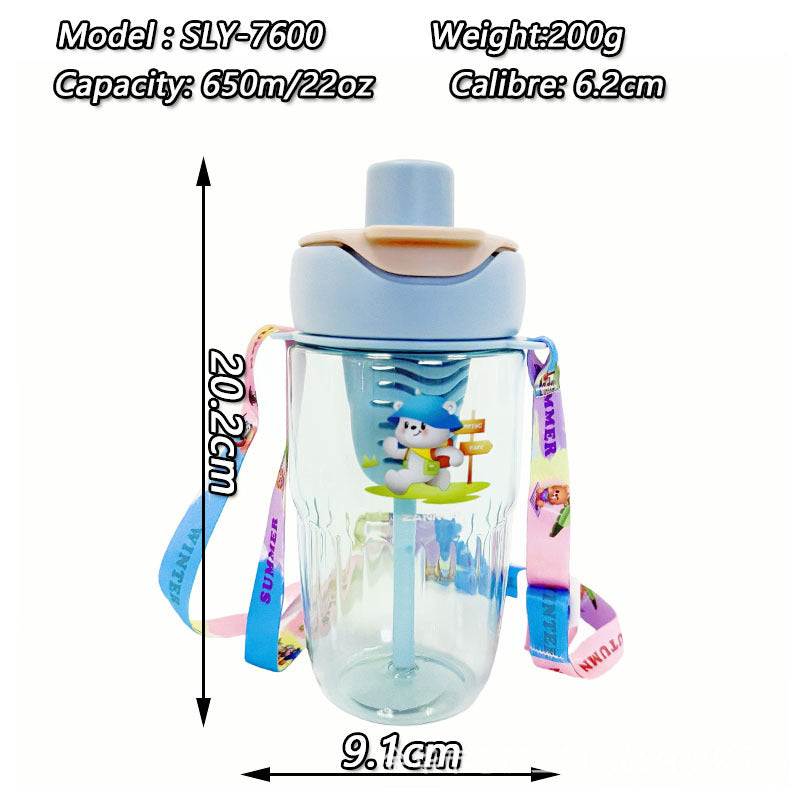 Ladies playful water bottle with removable straw Stornfield