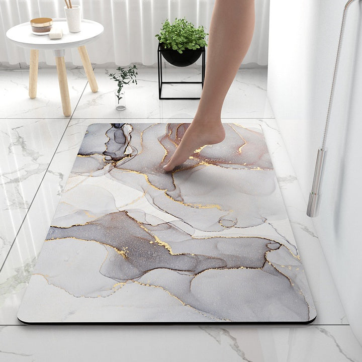 Luxurious Marble Print Bath Mat