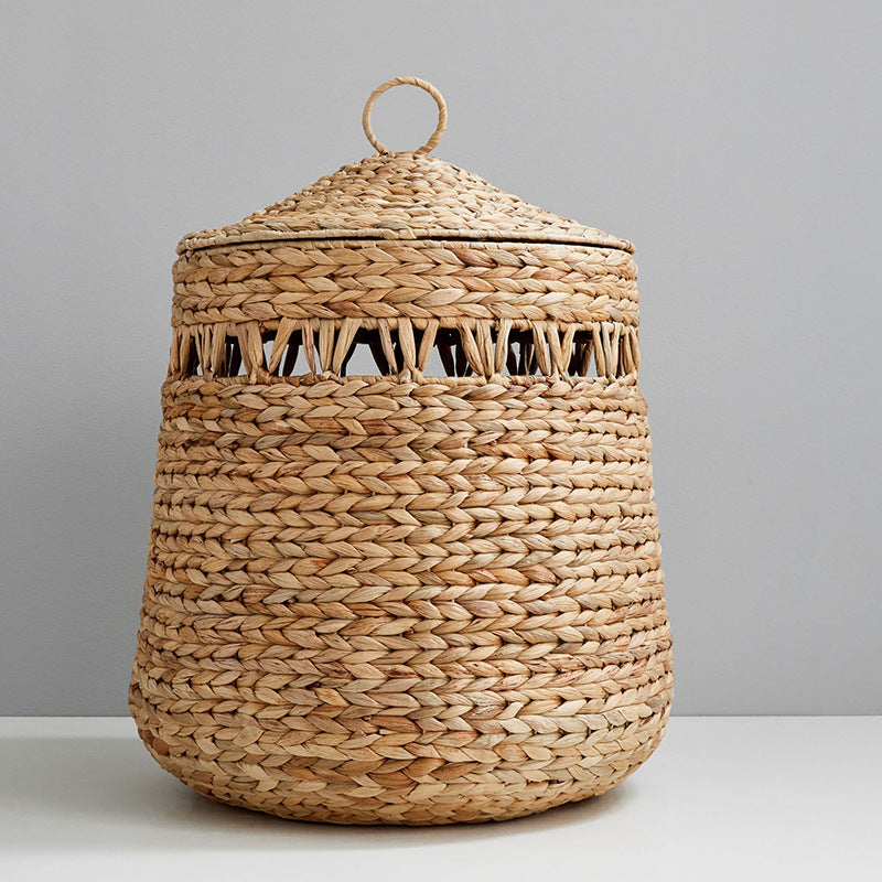 Handwoven storage basket with lid Stornfield