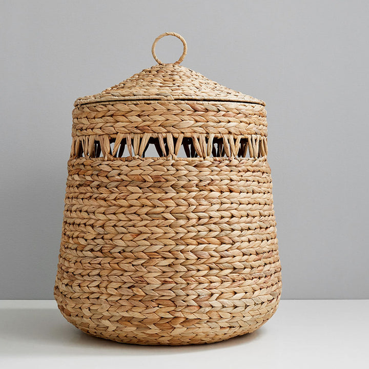 Handwoven storage basket with lid Stornfield