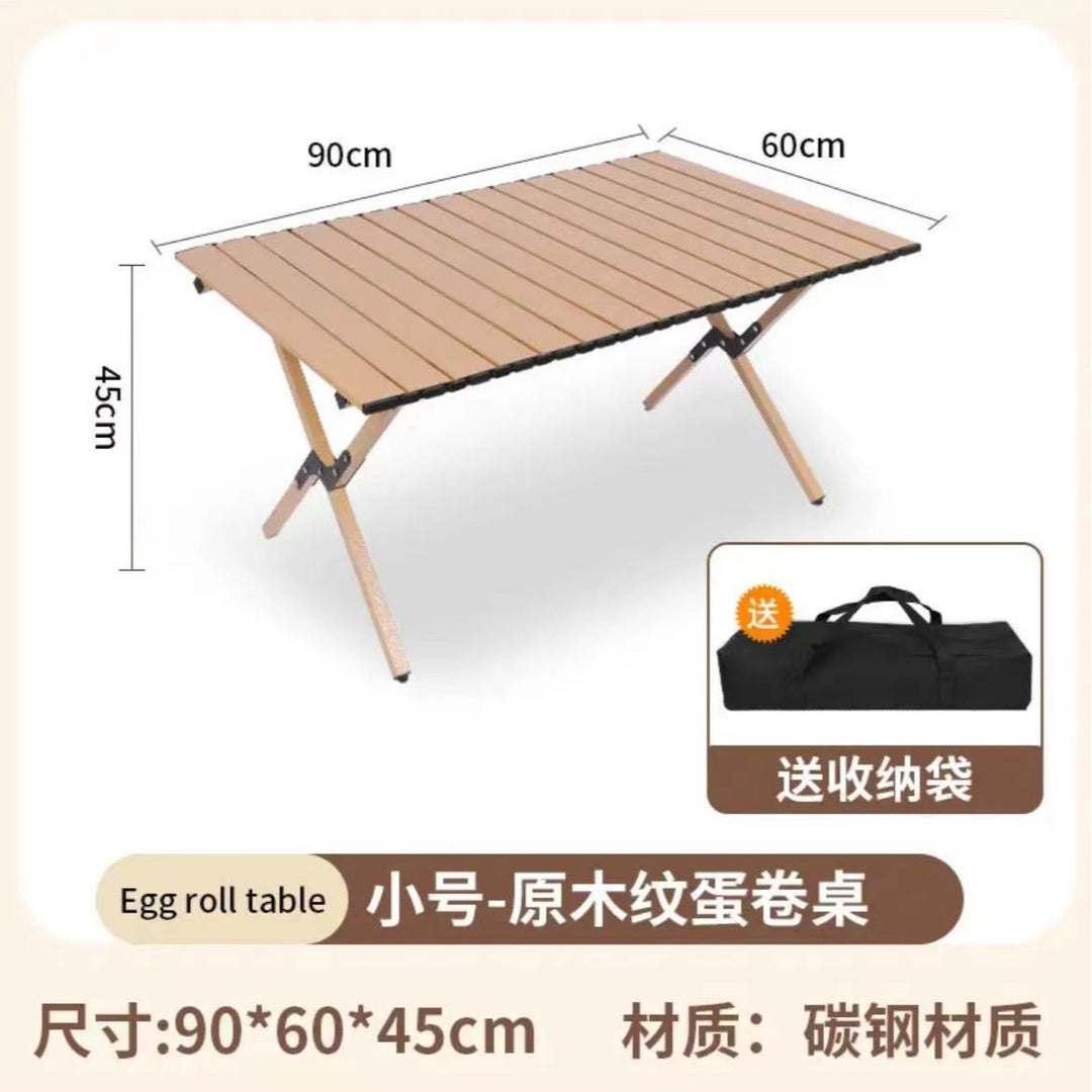 Foldable and Portable Camping Table with Durable Wooden Surface Stornfield