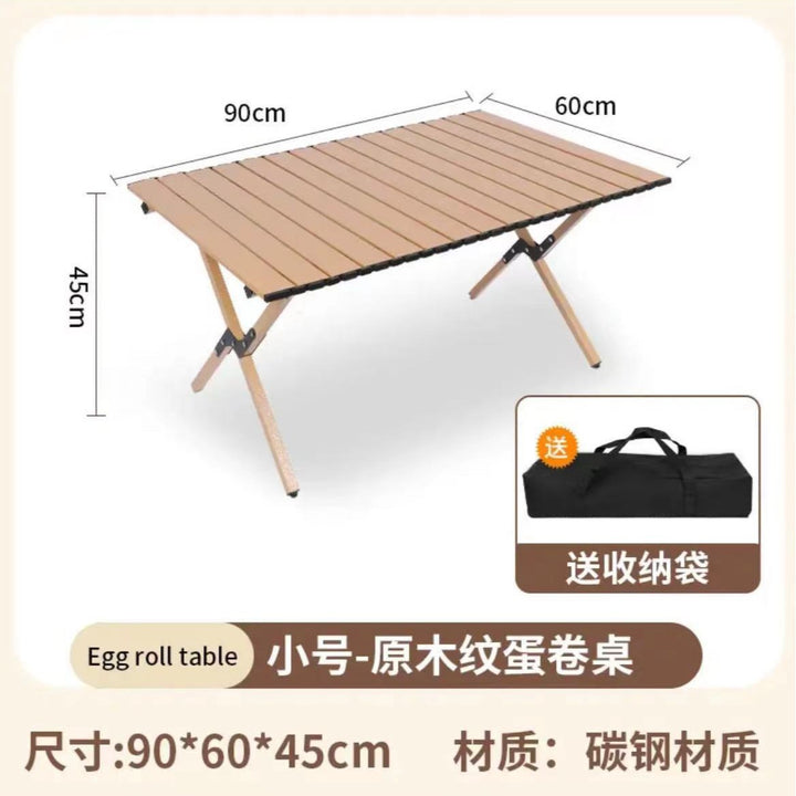 Foldable and Portable Camping Table with Durable Wooden Surface Stornfield