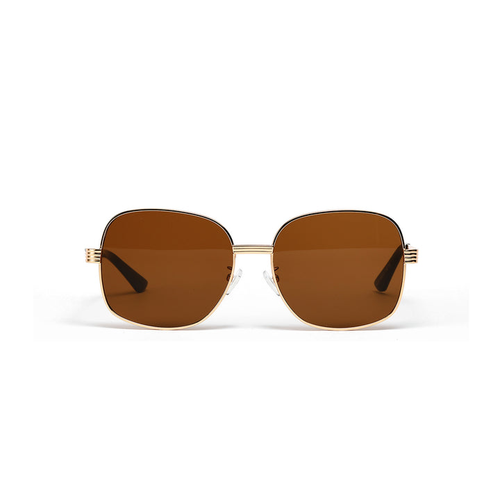 Ladies fashionable angular sunglasses with luxurious golden frame Stornfield
