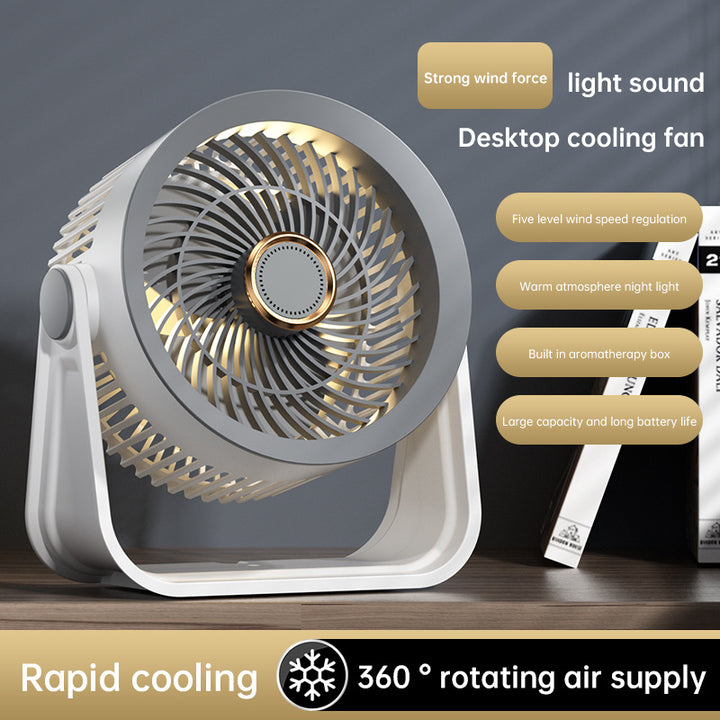 Unisex nan portable rechargeable desk air circulator with adjustable tilt and whisper-quiet brushless motor Stornfield